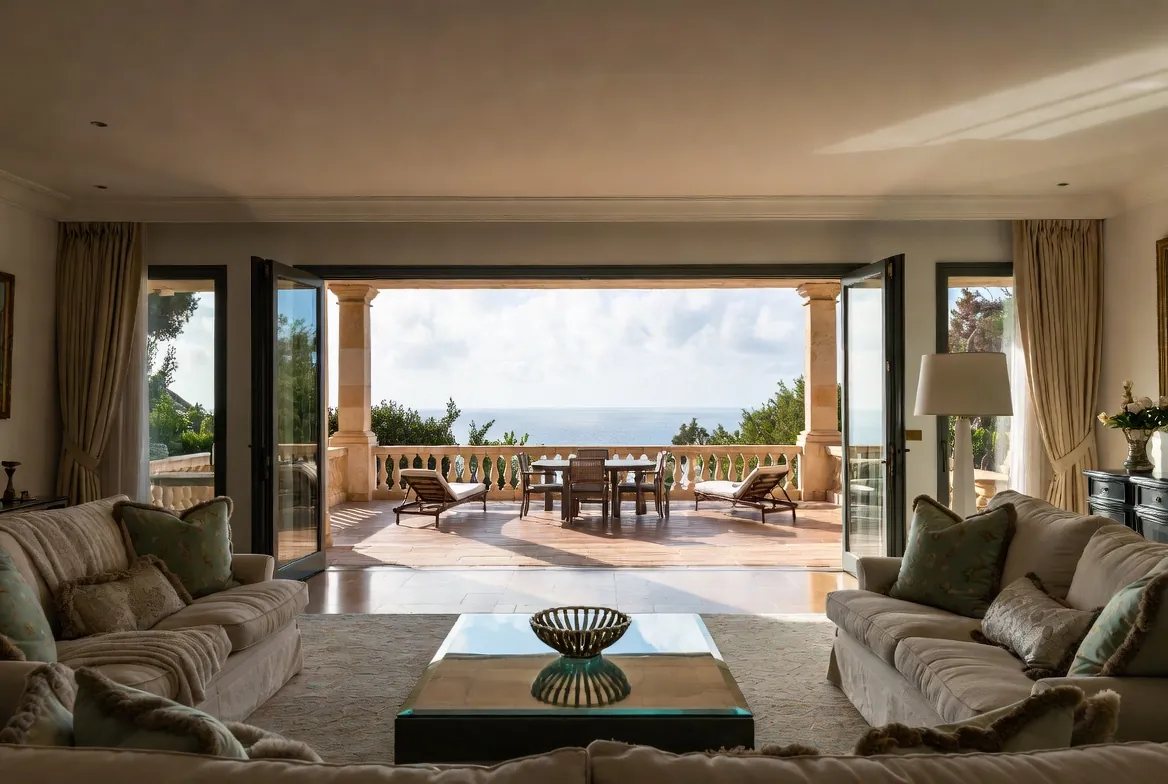 Salón con proyecto de diseño de interiores en Málaga